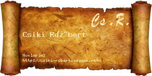 Csiki Róbert névjegykártya