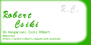 robert csiki business card